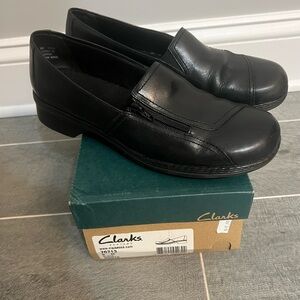 Clarks Black Leather Loafers